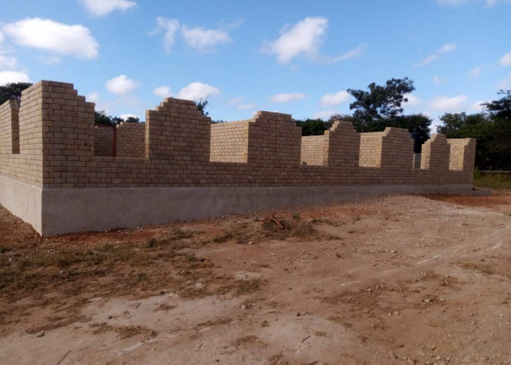 Walls of the new Children's Resource Center going up.