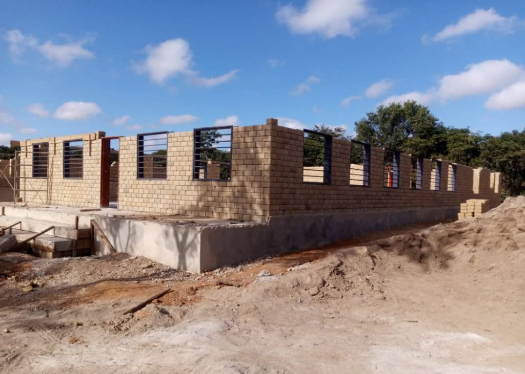 Windows installed and walls going up in the new CRC.