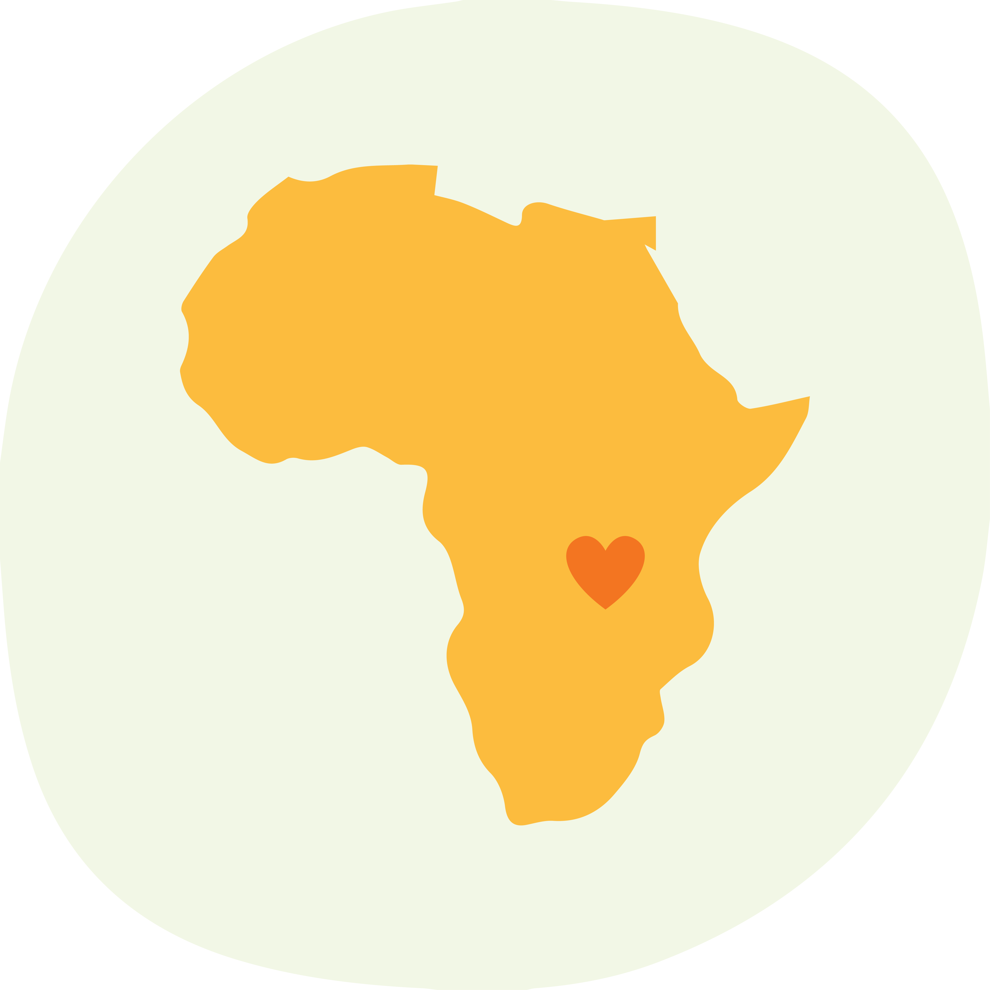 Yellow icon of Africa with an orange heart over Zambia.