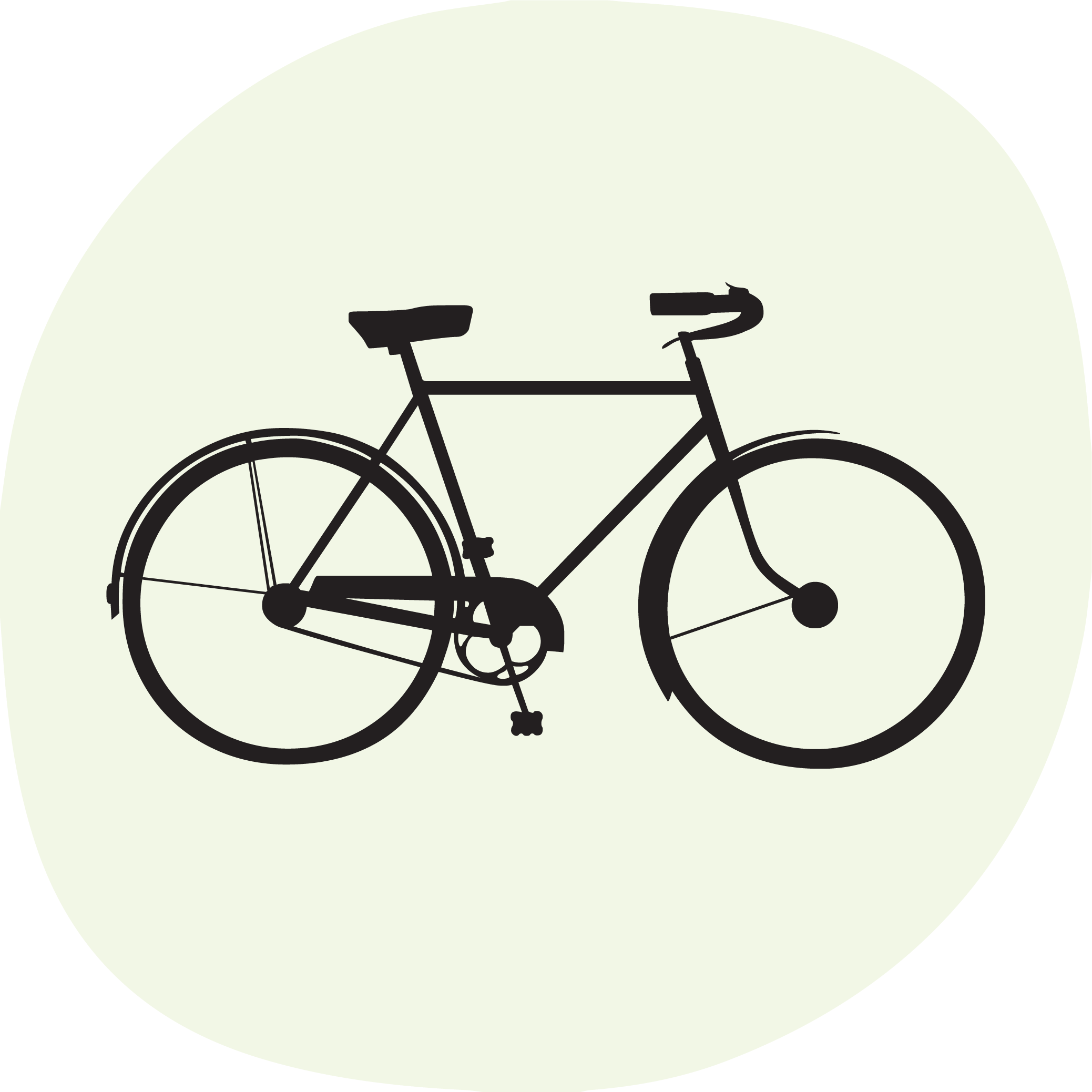 Bike icon with light green background.